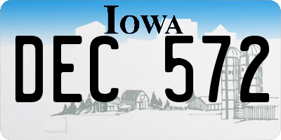 IA license plate DEC572