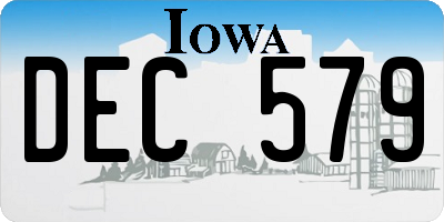 IA license plate DEC579