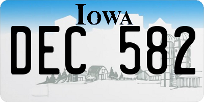 IA license plate DEC582