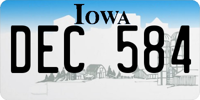 IA license plate DEC584