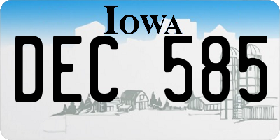 IA license plate DEC585