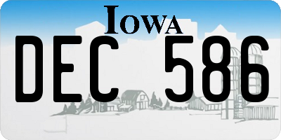 IA license plate DEC586