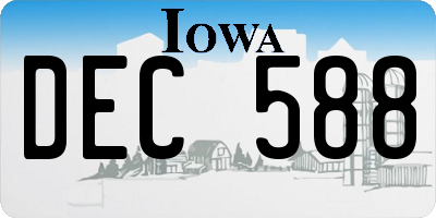 IA license plate DEC588