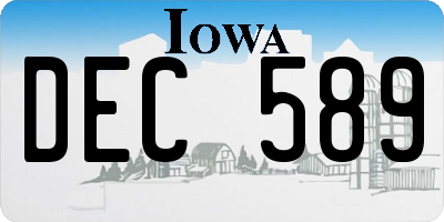IA license plate DEC589