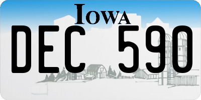 IA license plate DEC590