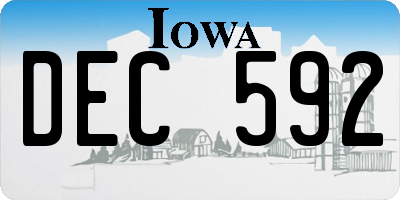 IA license plate DEC592