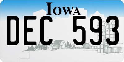 IA license plate DEC593
