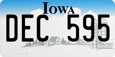 IA license plate DEC595