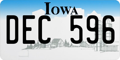 IA license plate DEC596