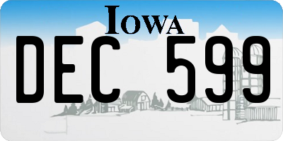 IA license plate DEC599