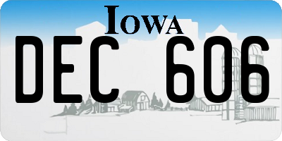 IA license plate DEC606