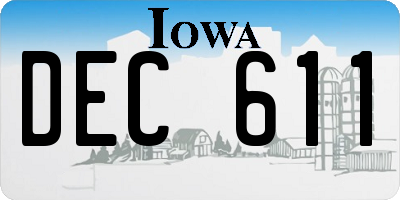 IA license plate DEC611