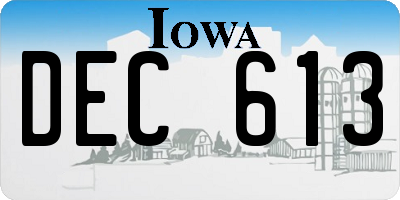 IA license plate DEC613