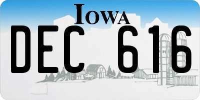 IA license plate DEC616