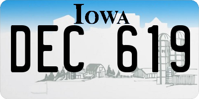 IA license plate DEC619