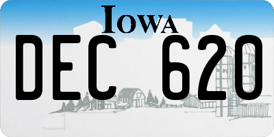 IA license plate DEC620