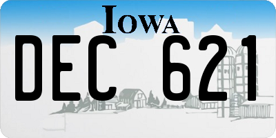 IA license plate DEC621