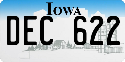 IA license plate DEC622