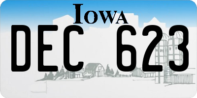 IA license plate DEC623