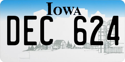 IA license plate DEC624
