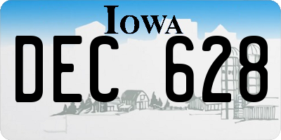 IA license plate DEC628