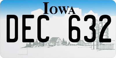 IA license plate DEC632