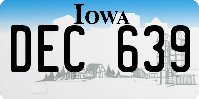 IA license plate DEC639