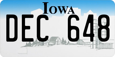 IA license plate DEC648