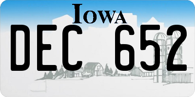 IA license plate DEC652