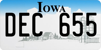 IA license plate DEC655