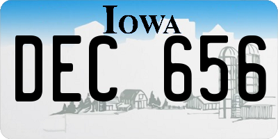 IA license plate DEC656