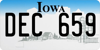 IA license plate DEC659