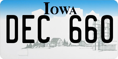 IA license plate DEC660