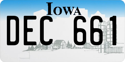 IA license plate DEC661
