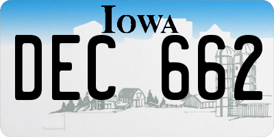 IA license plate DEC662