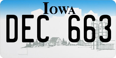 IA license plate DEC663