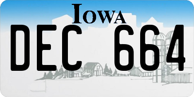 IA license plate DEC664