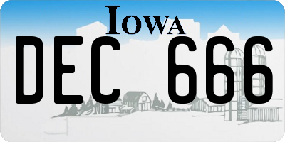 IA license plate DEC666