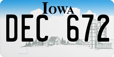 IA license plate DEC672