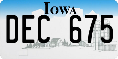 IA license plate DEC675