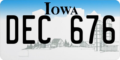 IA license plate DEC676