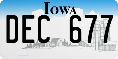 IA license plate DEC677