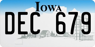 IA license plate DEC679