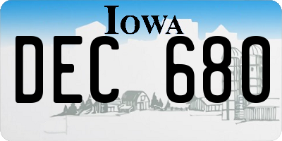 IA license plate DEC680