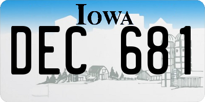 IA license plate DEC681