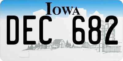IA license plate DEC682