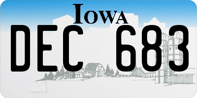 IA license plate DEC683