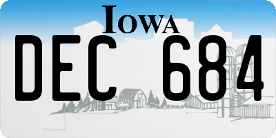 IA license plate DEC684