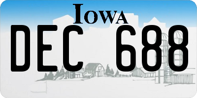 IA license plate DEC688