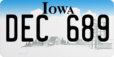 IA license plate DEC689